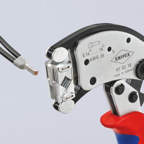 Knipex Twistor16 Self-Adjusting Crimping Pliers for Wire Ferrules Chrome-plated 200mm 97 53 18